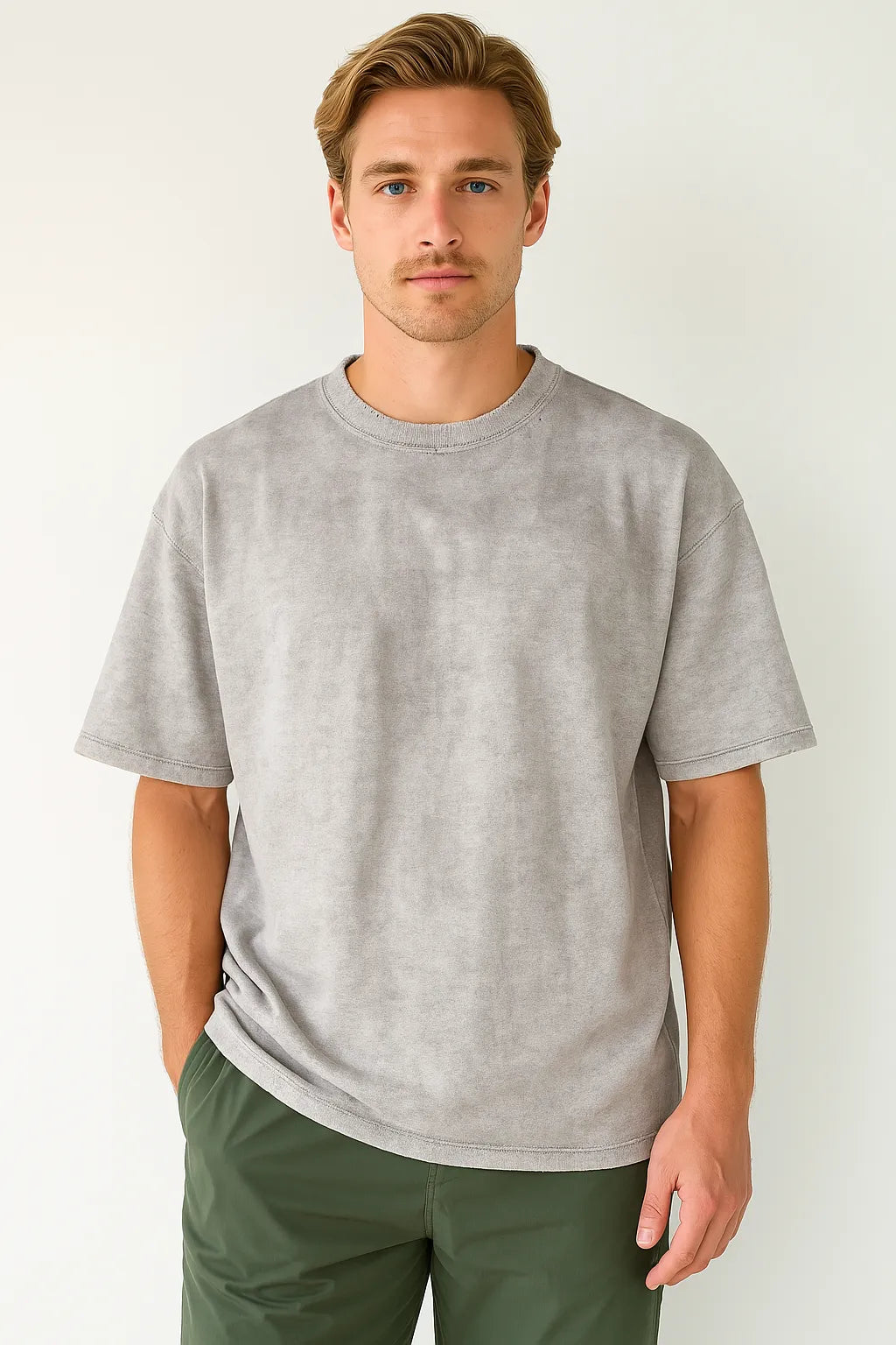 Vintage Washed Frayed T-Shirt - Grey