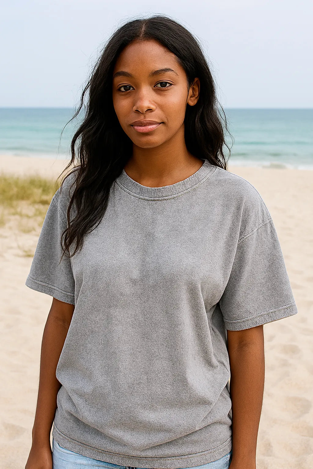 Vintage Washed Frayed T-Shirt - Grey