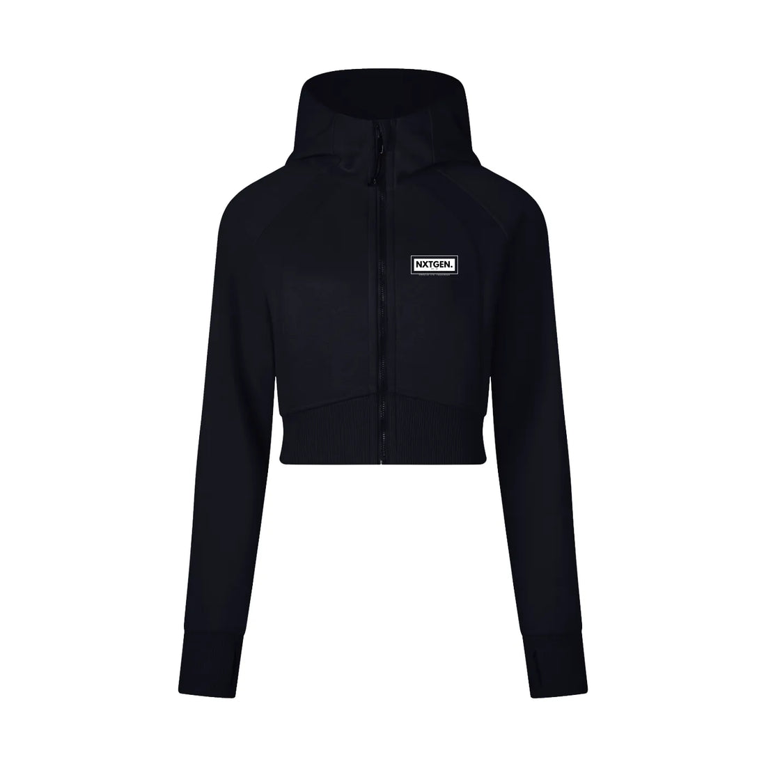 Vera Cropped Zip Hoodie – Sleek Fit, Street Edge, Custom-Ready