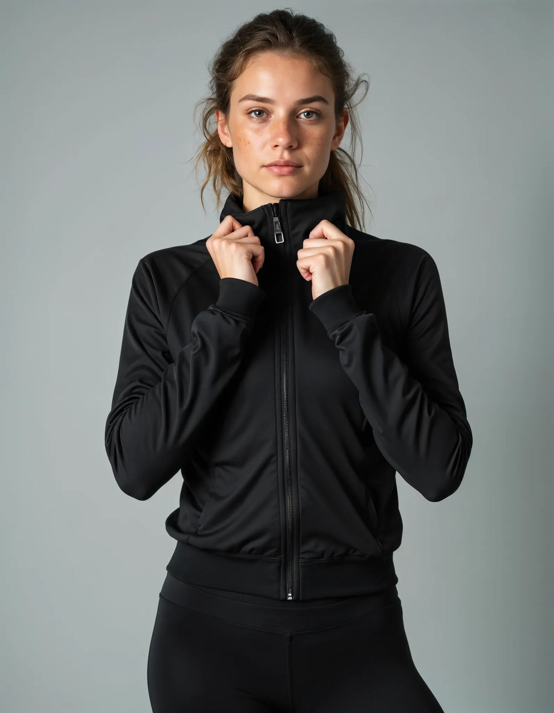 Vera Cropped Zip Hoodie – Sleek Fit, Street Edge, Custom-Ready