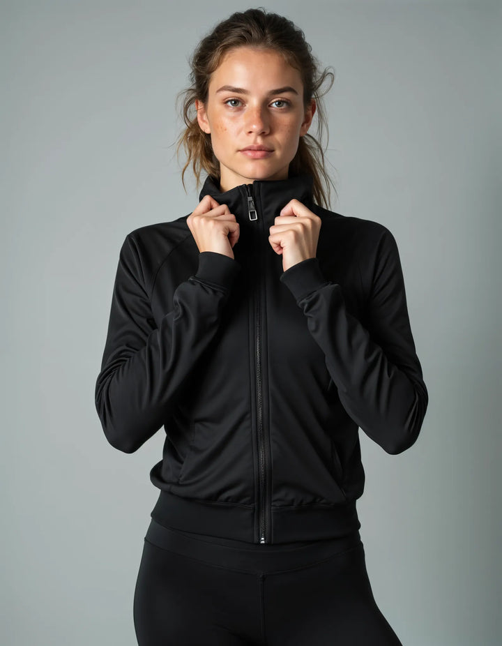 Vera Cropped Zip Hoodie – Sleek Fit, Street Edge, Custom-Ready