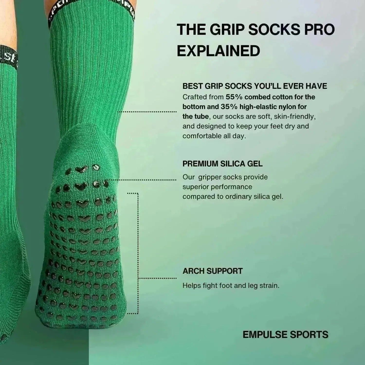 Grip Socks Pro Emerald Green - Empulse
