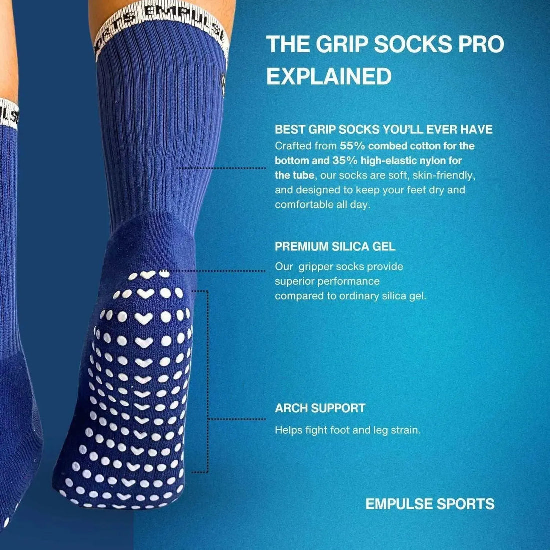 Grip Socks Pro Blue Pulse - Empulse