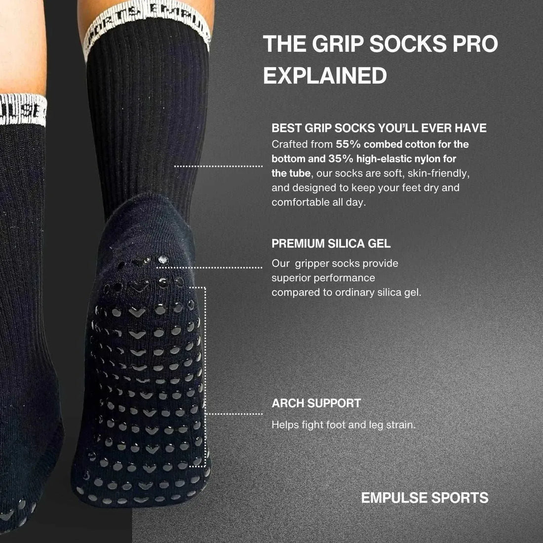 Grip Socks Pro Black Raven - Empulse