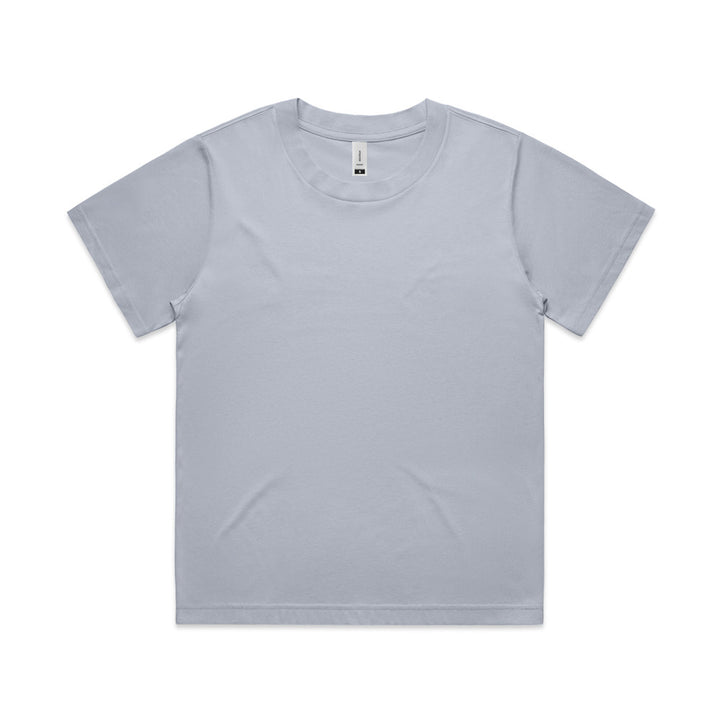 Custom Women's Martina Tee 4006 in Powder — relaxed drop shoulder, front view