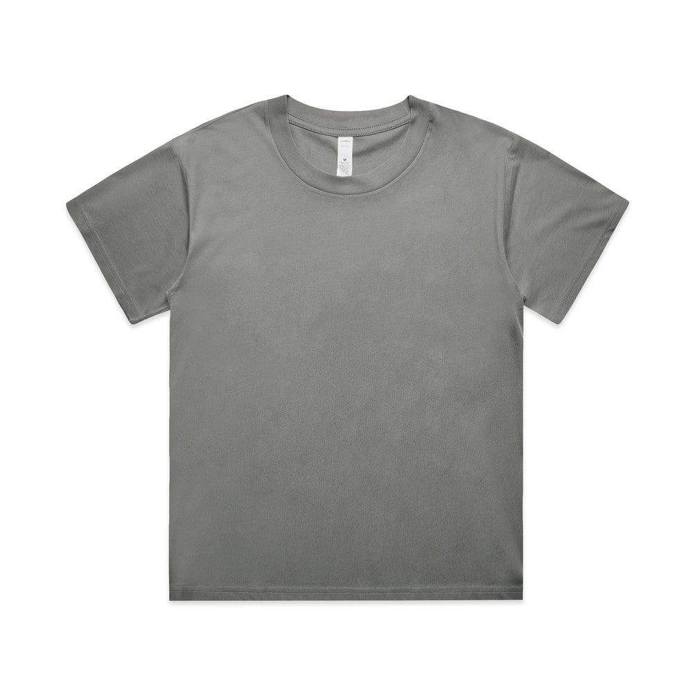 Custom Women's Martina Tee 4006 in Shadow Gray — relaxed drop shoulder, front view