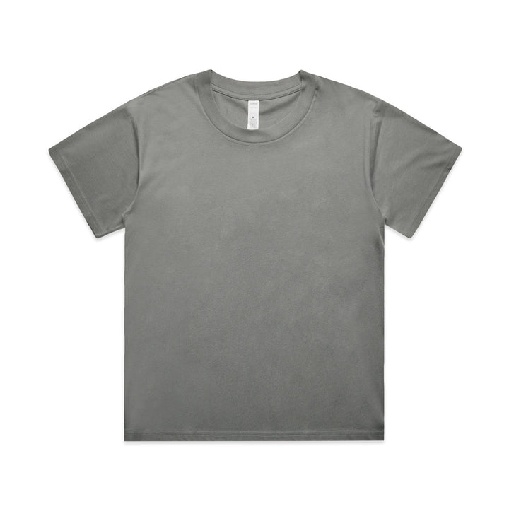 Custom Women's Martina Tee 4006 in Shadow Gray — relaxed drop shoulder, front view