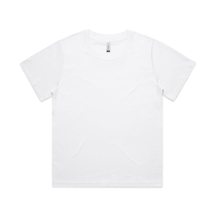 Custom Women's Martina Tee 4006 in White — relaxed drop shoulder, front view