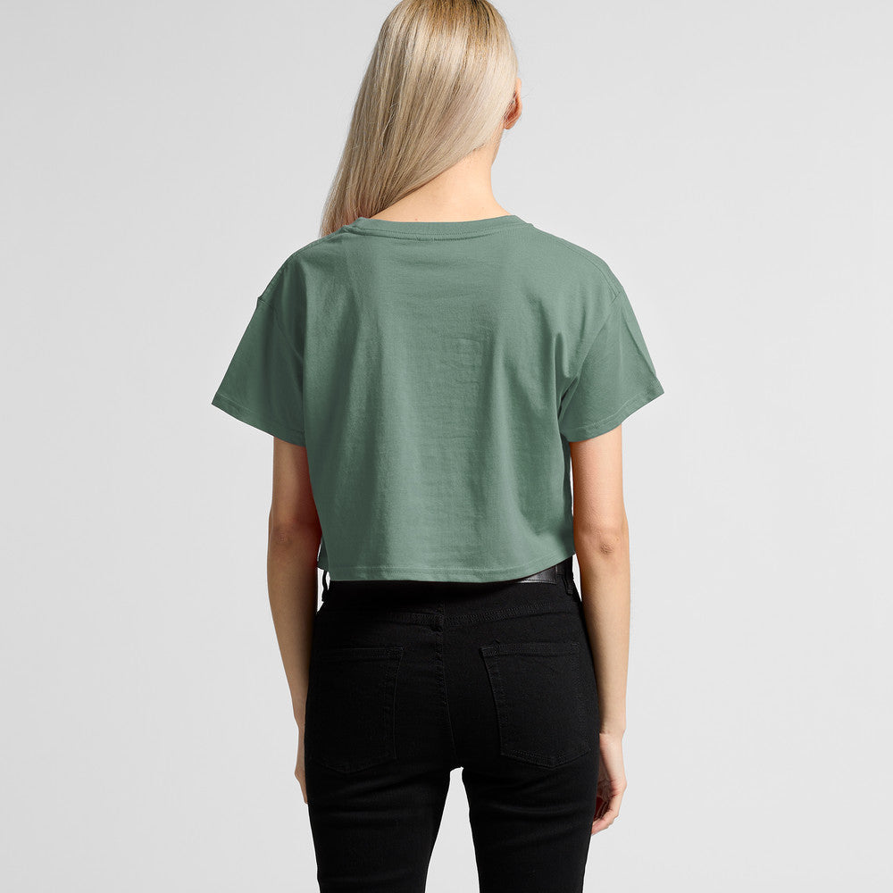 Custom Women's Crop Tee 4062 — back view showing drop shoulder and cropped body