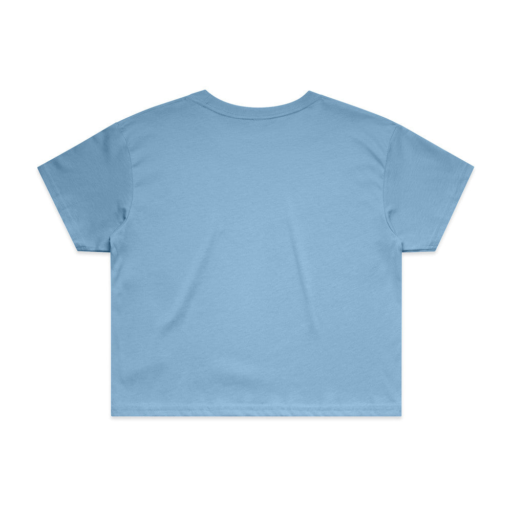 Custom Women's Crop Tee 4062 in Carolina Blue — back view