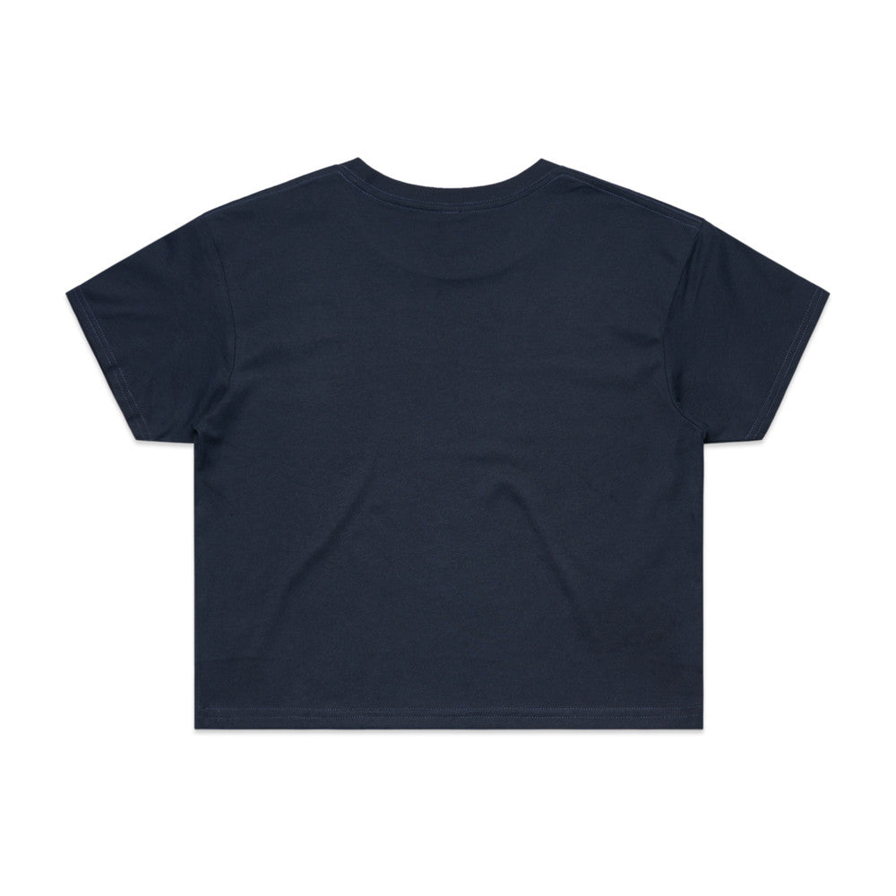 Custom Women's Crop Tee 4062 in Navy — back view
