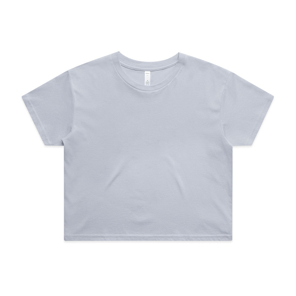 Custom Women's Crop Tee 4062 in Powder — drop shoulder cropped fit, front view