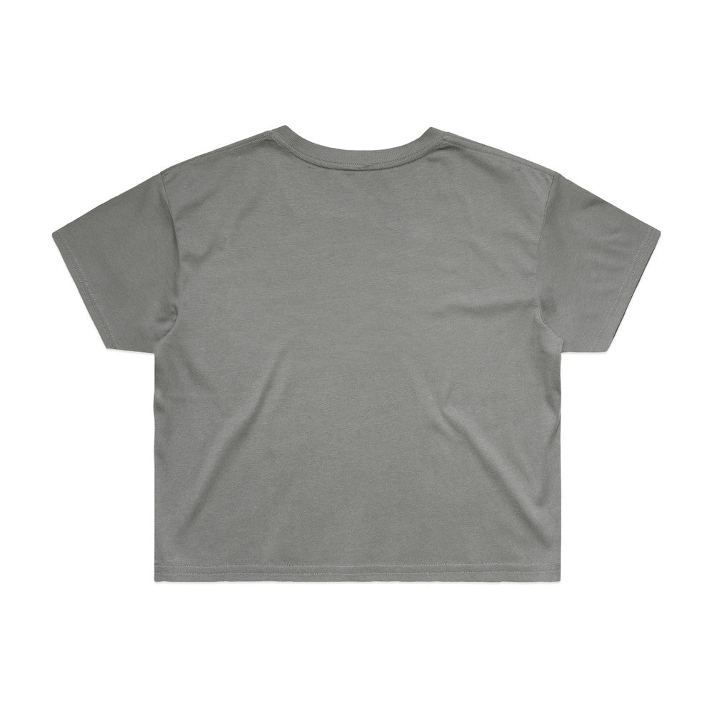 Custom Women's Crop Tee 4062 in Shadow Gray — back view