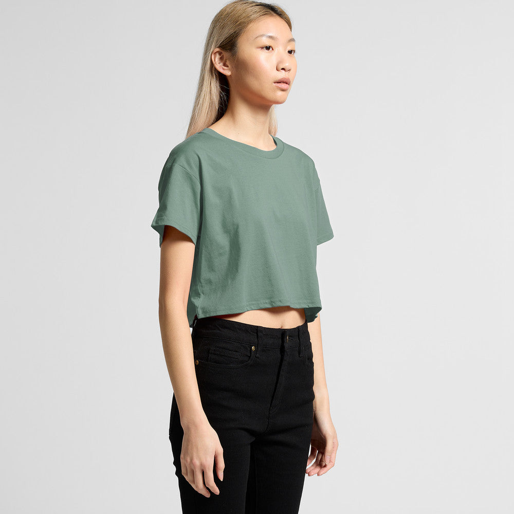 Custom Women's Crop Tee 4062 — three-quarter view showing relaxed cropped fit