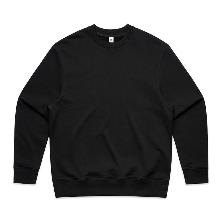 Custom Heavy Crew 5145 sweatshirt in Black, front view, 400 GSM AS Colour fleece, Empulse custom branding