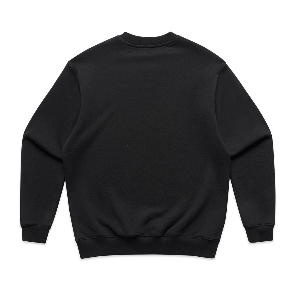 Custom Made Crew 5150 sweatshirt in Black, back view, 500 GSM 100% cotton French terry, Empulse custom branding