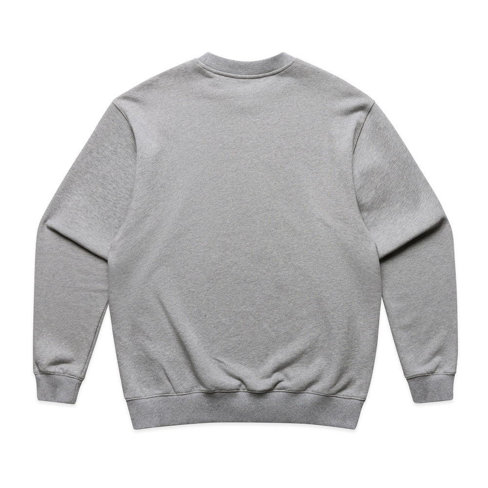 Custom Made Crew 5150 sweatshirt in Grey Marle, back view, 500 GSM 100% cotton French terry, Empulse custom branding