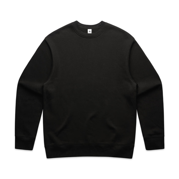 Custom Relax Crew 5160 sweatshirt in Black, front view, 320 GSM 80% cotton 20% recycled polyester fleece, Empulse custom branding