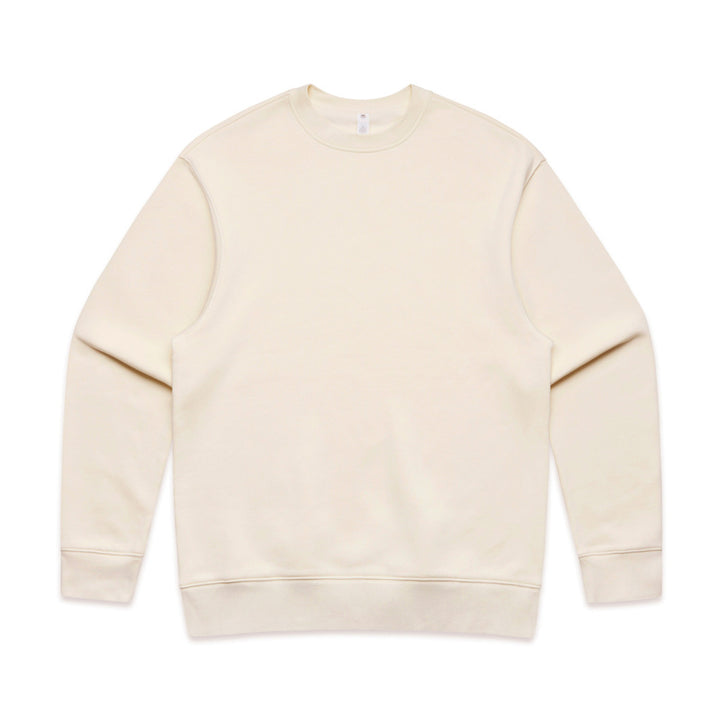 Custom Relax Crew 5160 sweatshirt in Ecru, front view, 320 GSM 80% cotton 20% recycled polyester fleece, Empulse custom branding