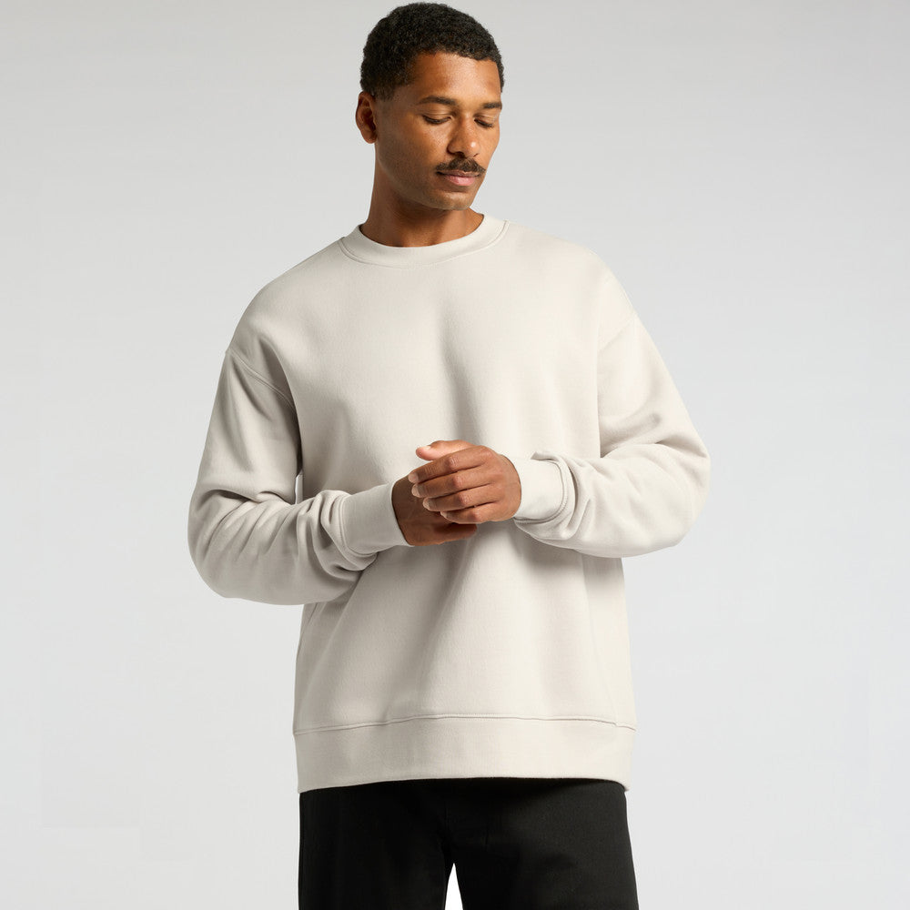 Custom Relax Crew 5160 sweatshirt, relaxed fit, front view, 320 GSM 80% cotton 20% recycled polyester fleece, Empulse custom branding