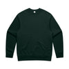 Custom Relax Crew 5160 sweatshirt in Pine Green, front view, 320 GSM 80% cotton 20% recycled polyester fleece, Empulse custom branding