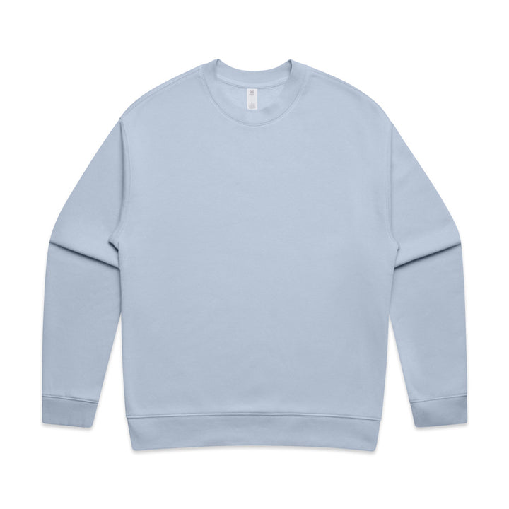 Custom Relax Crew 5160 sweatshirt in Powder, front view, 320 GSM 80% cotton 20% recycled polyester fleece, Empulse custom branding