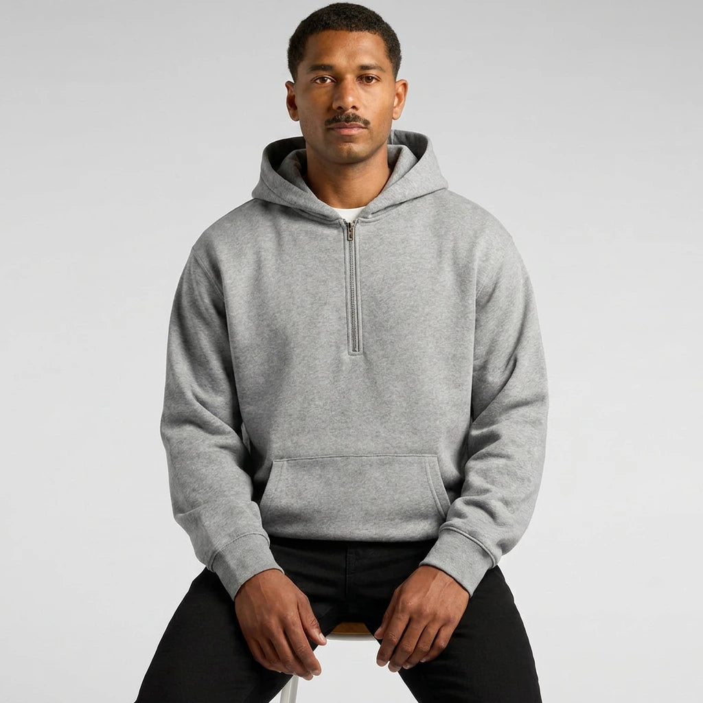 Custom Relax Zip Hoodie 5164 in Grey Marle, front view