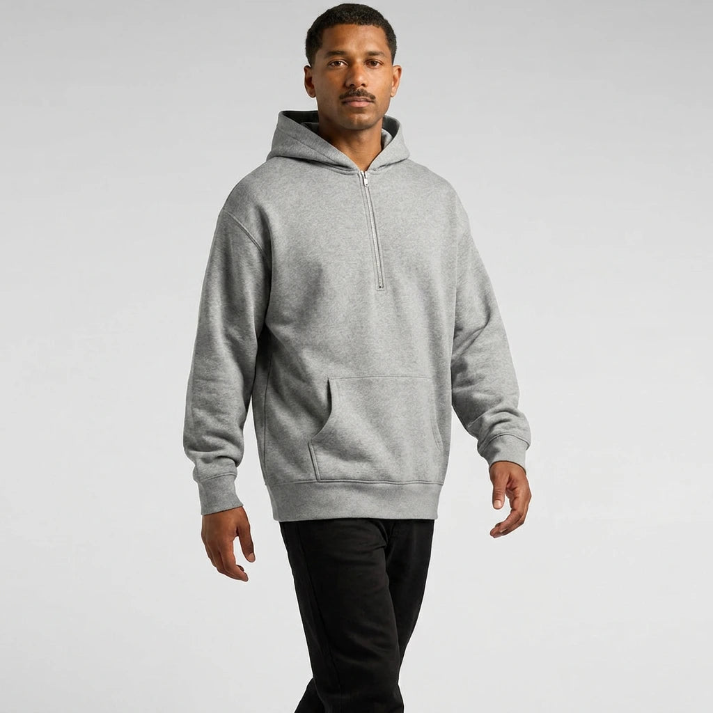 Custom Relax Zip Hoodie 5164 in Grey Marle, front view