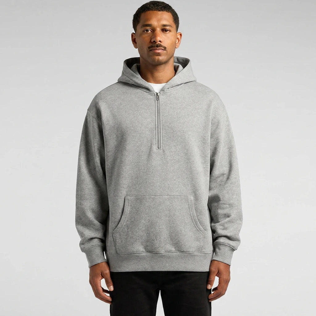Custom Relax Zip Hoodie 5164 in Grey Marle, detail view