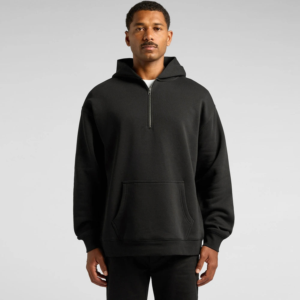 Custom Relax Zip Hoodie 5164, 320 GSM recycled poly-cotton fleece, studio front view