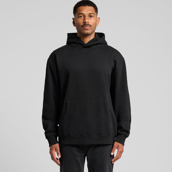 Custom Box Hoodie 5171 — relaxed fit, 350 GSM anti-pill fleece, model wears size L