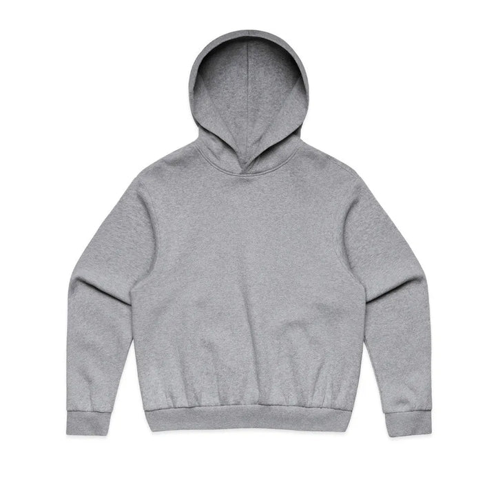 Minimalist light grey hoodie with boxy drop-shoulder cut