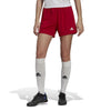 Adidas Women's Entrada 22 Shorts red, female model lifestyle front view