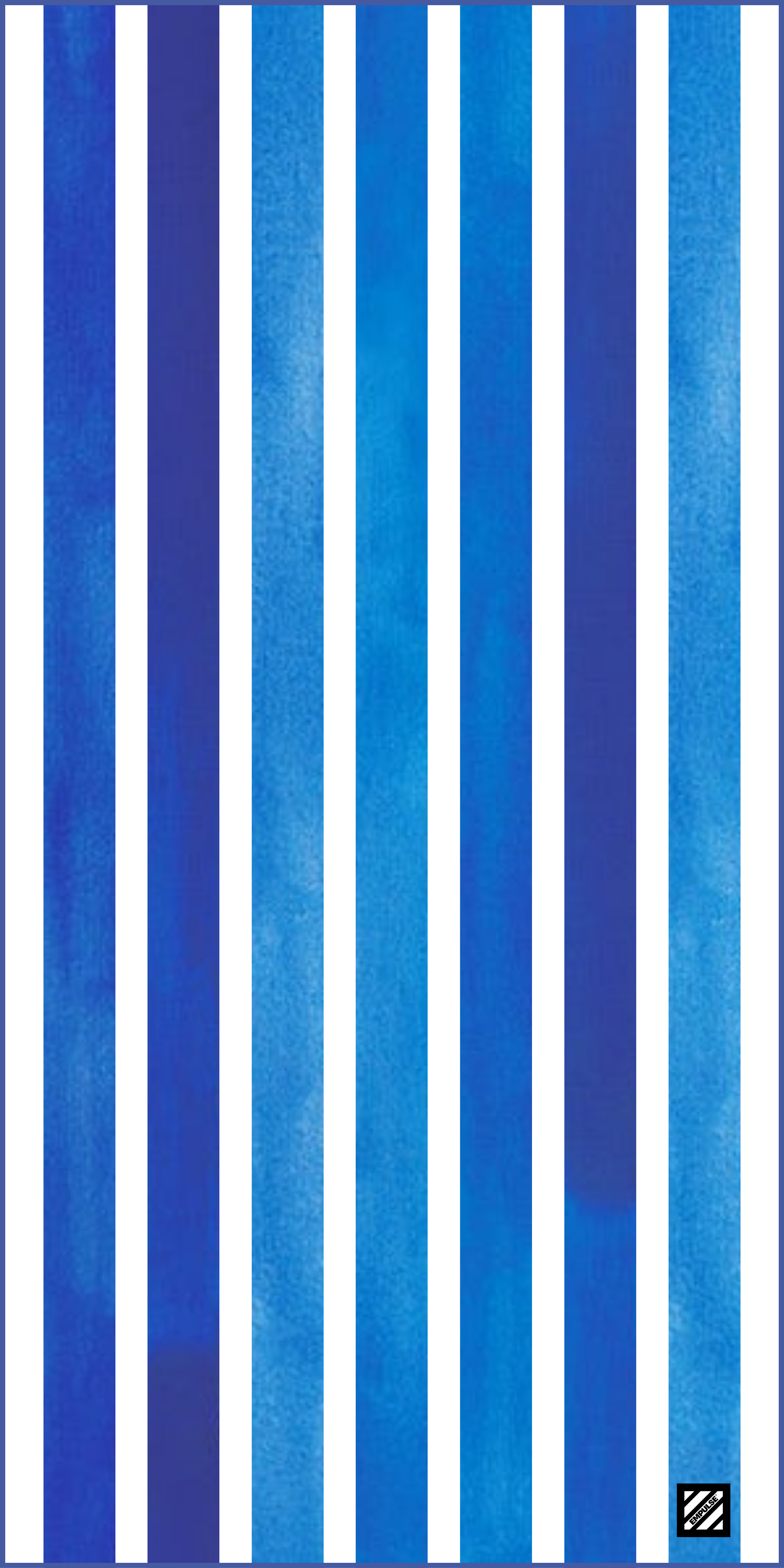 Cabana Blue Sand Free Beach Towel with blue and white vertical stripes
