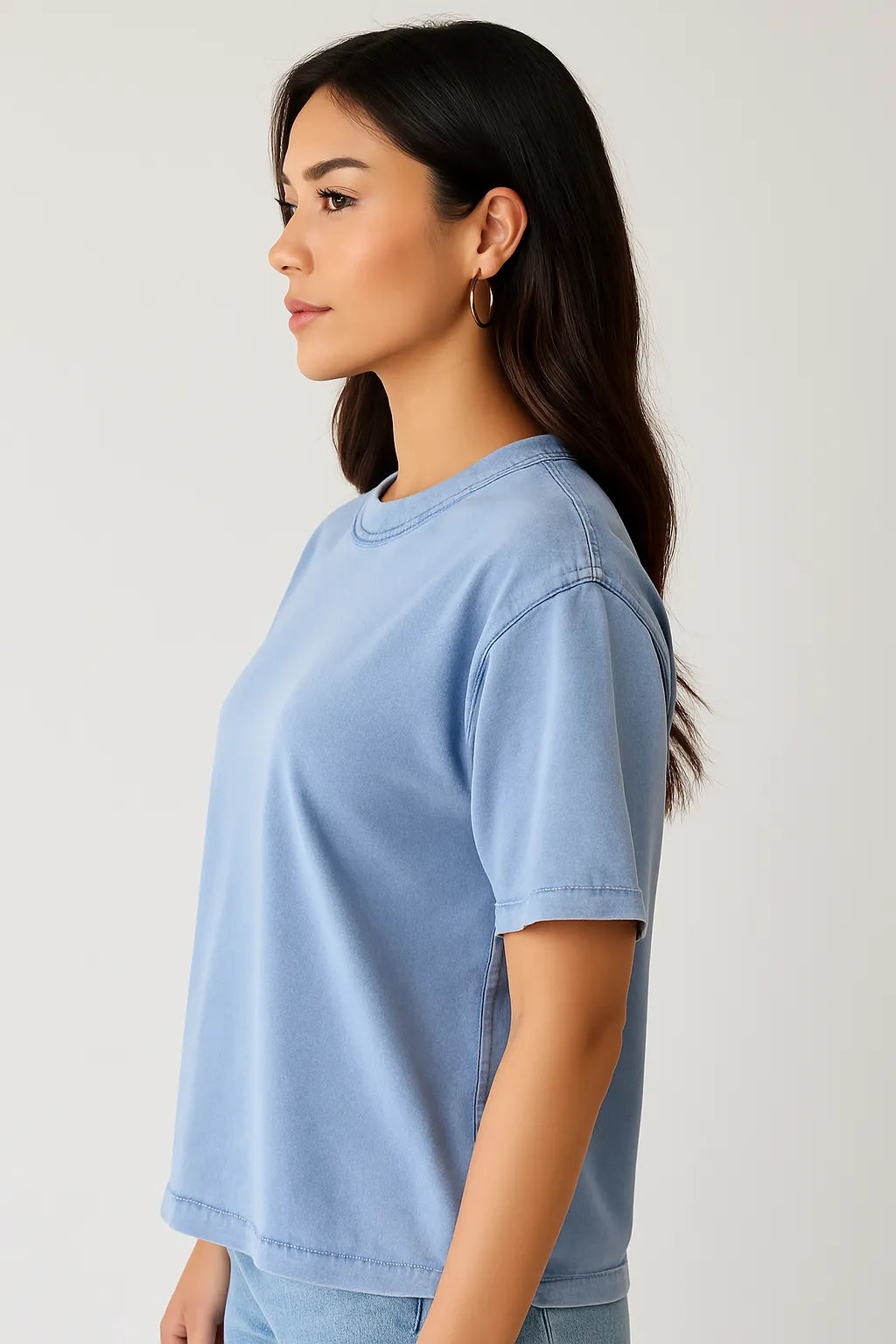 Vintage Washed Frayed T-Shirt - Blue