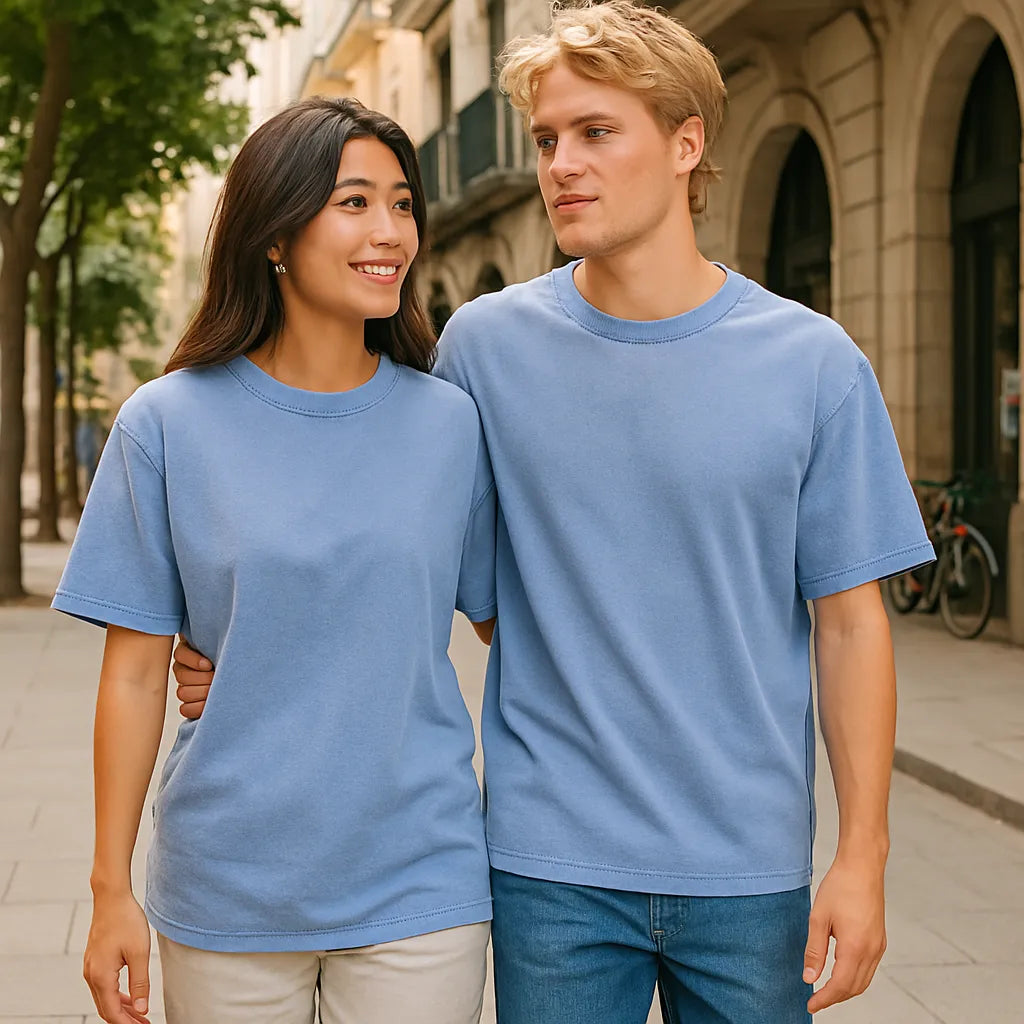 Vintage Washed Frayed T-Shirt - Blue