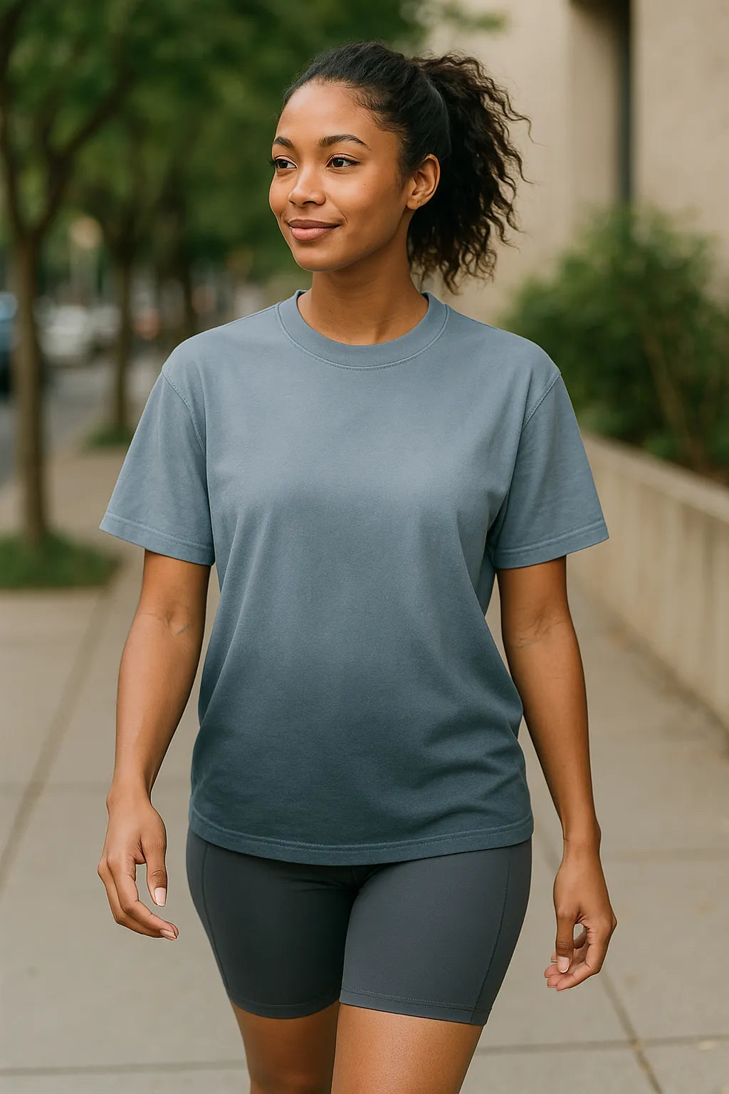 Sunfade Edge Gradient T-Shirt - Blue