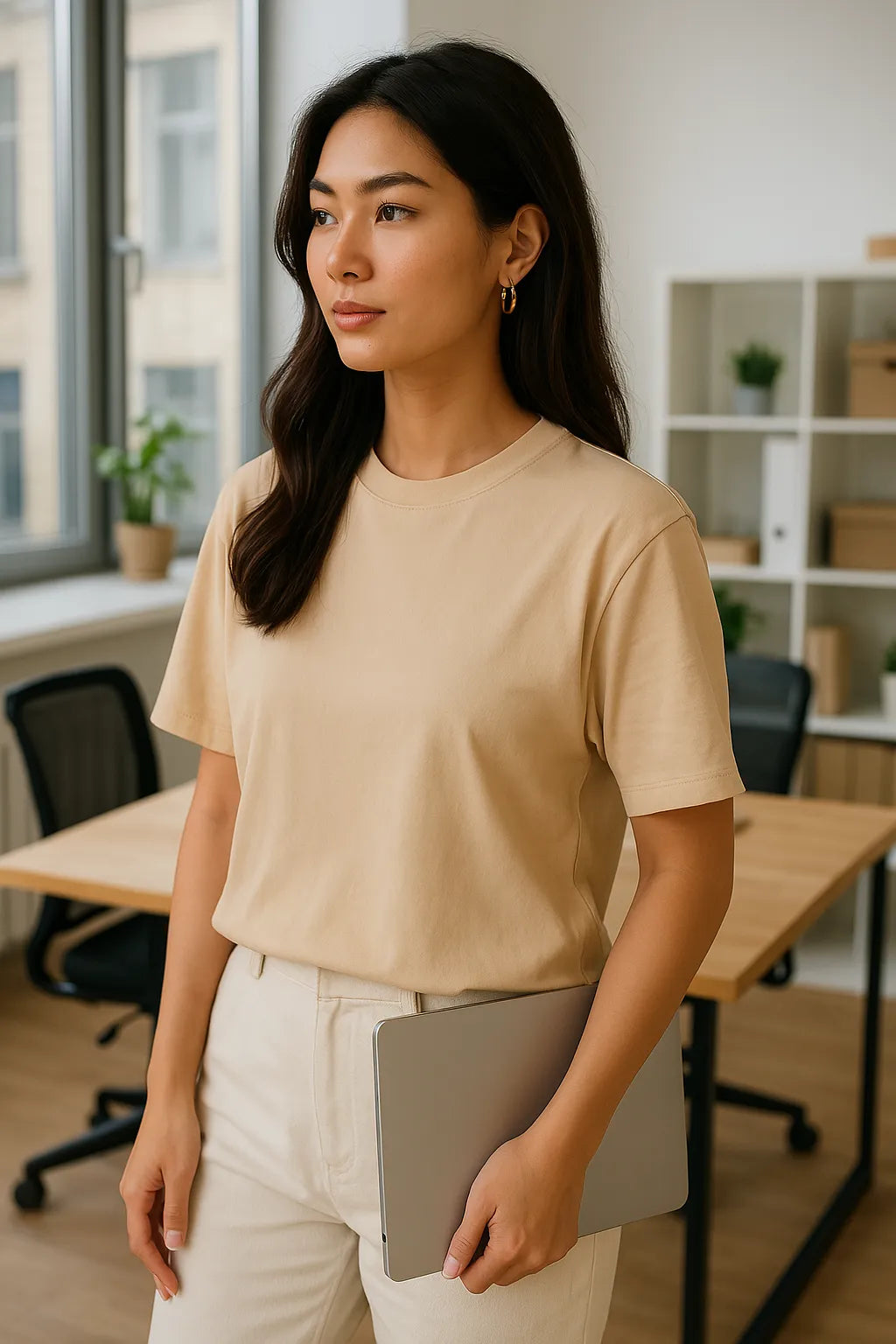 Classic Boxy Tee - Beige