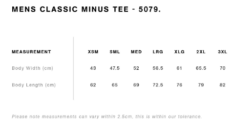 Custom Classic Minus T-shirt (-5cm)