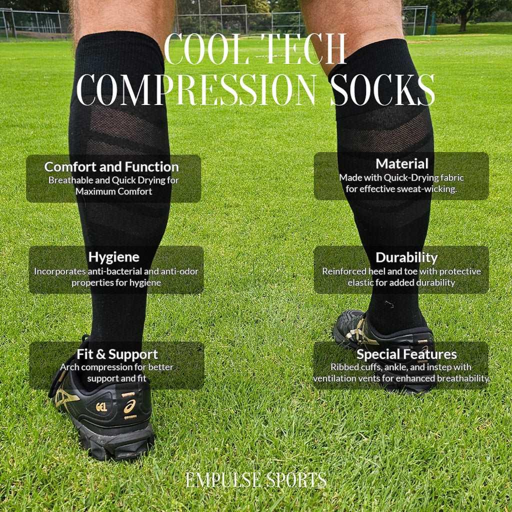 Compression Socks Black 7-12 US - Empulse