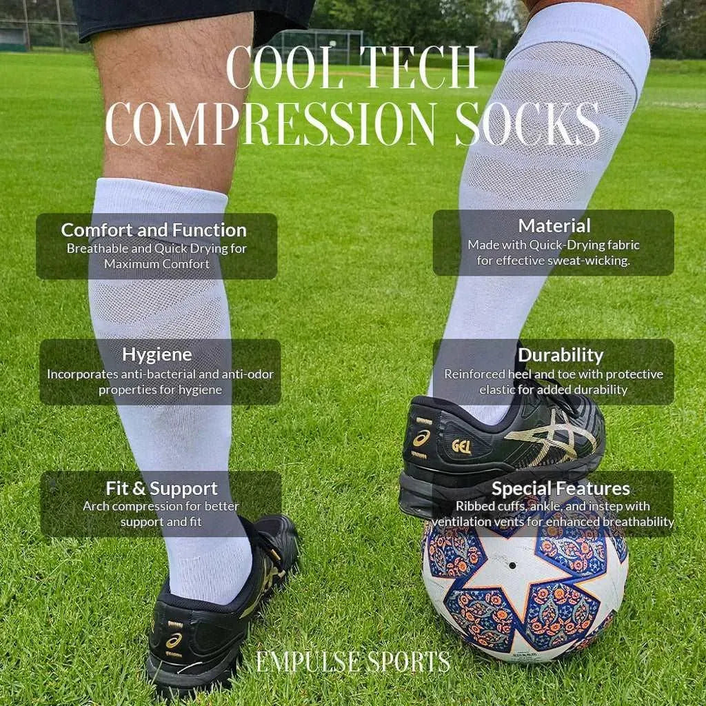 Compression Socks White 3-6Y US - Empulse