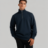 Custom Half Zip Crew 5125 sweatshirt in Navy, on-model, front view, 350 GSM AS Colour fleece, Empulse custom branding