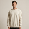 Custom Made Crew 5150 sweatshirt in Natural, on-model, front view, 500 GSM 100% cotton French terry, Empulse custom branding