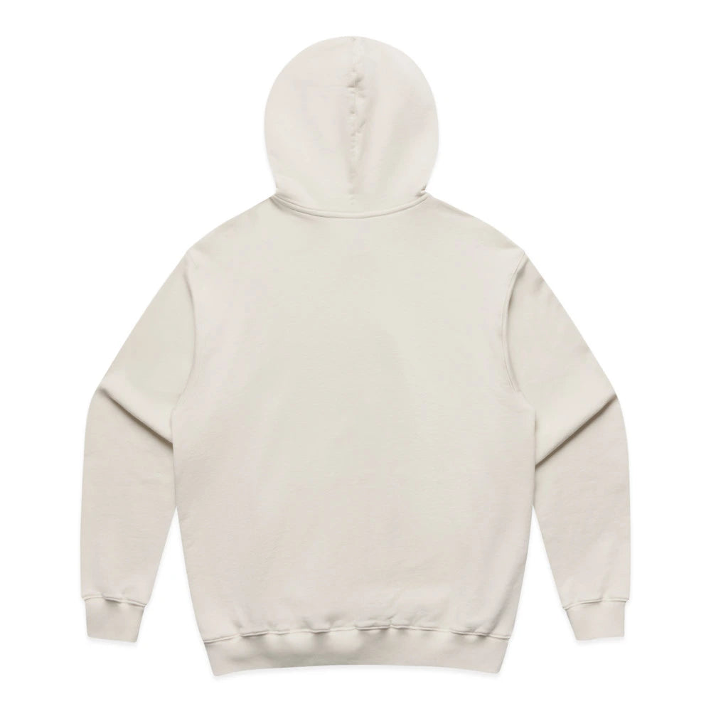 Custom Made Hoodie 5151 in Natural, back view, 500 GSM 100% cotton French terry, Empulse custom branding