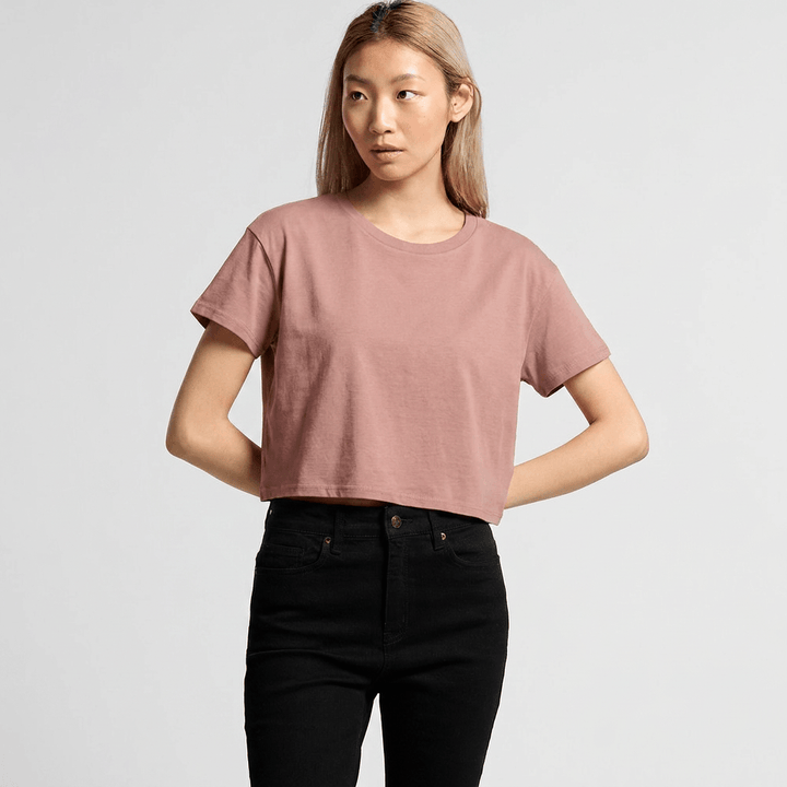 Custom Women's Crop Tee 4062 in Pink, front view