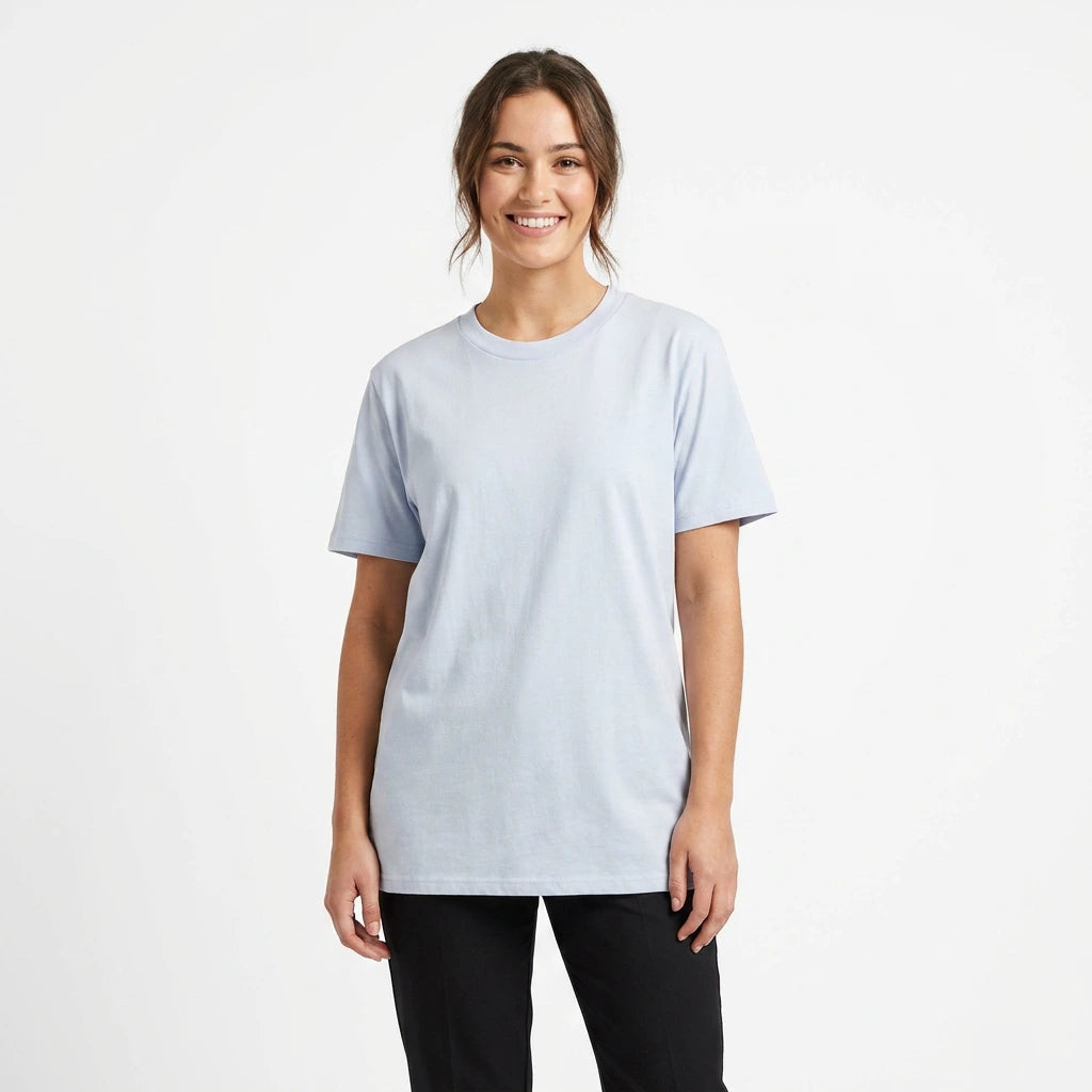 Custom Women's Classic Minus Tee 4079 in Powder, front view
