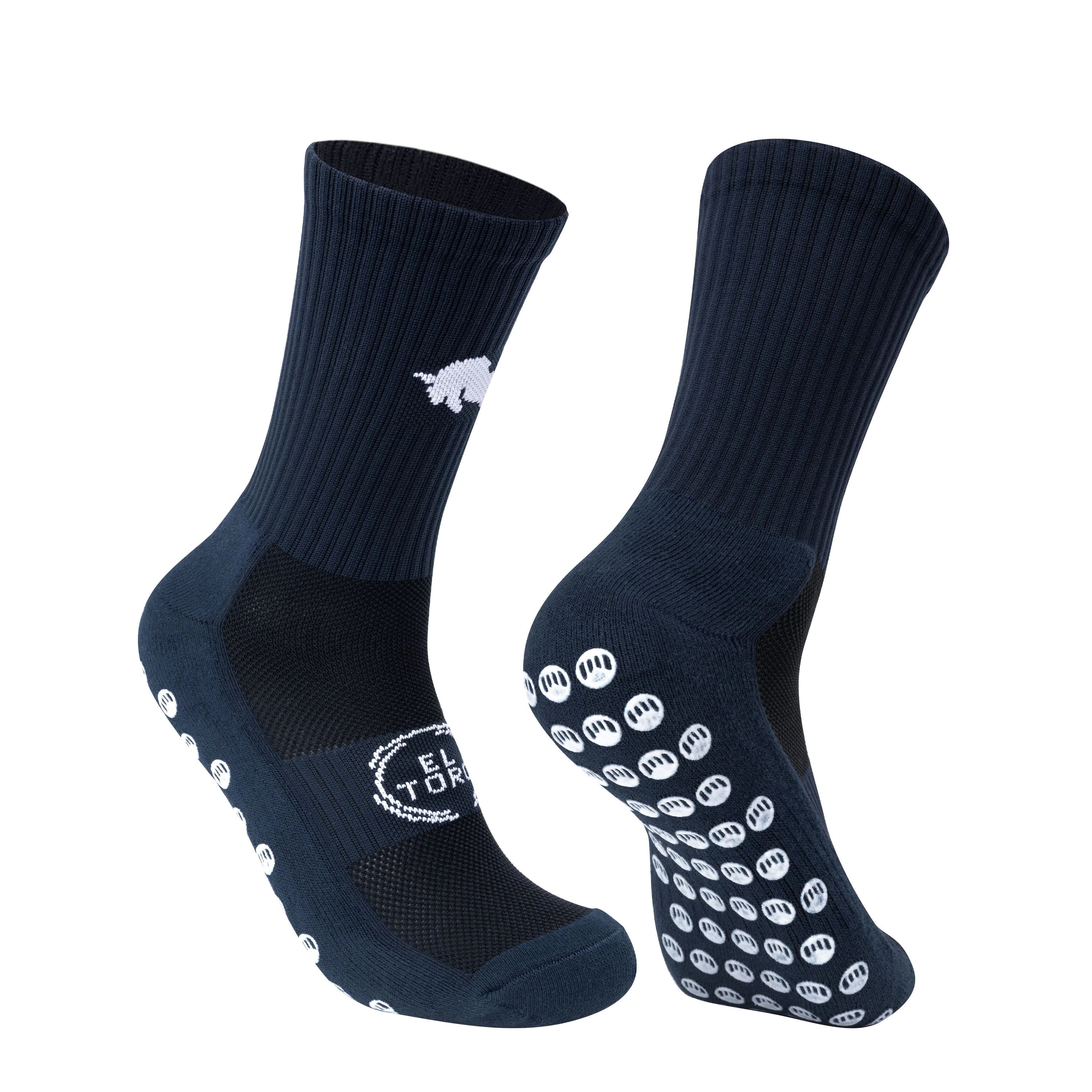 El Toro Grip Socks Elite Navy side view