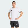 Person wearing Entrada 26 Jersey White and black shorts on a white background