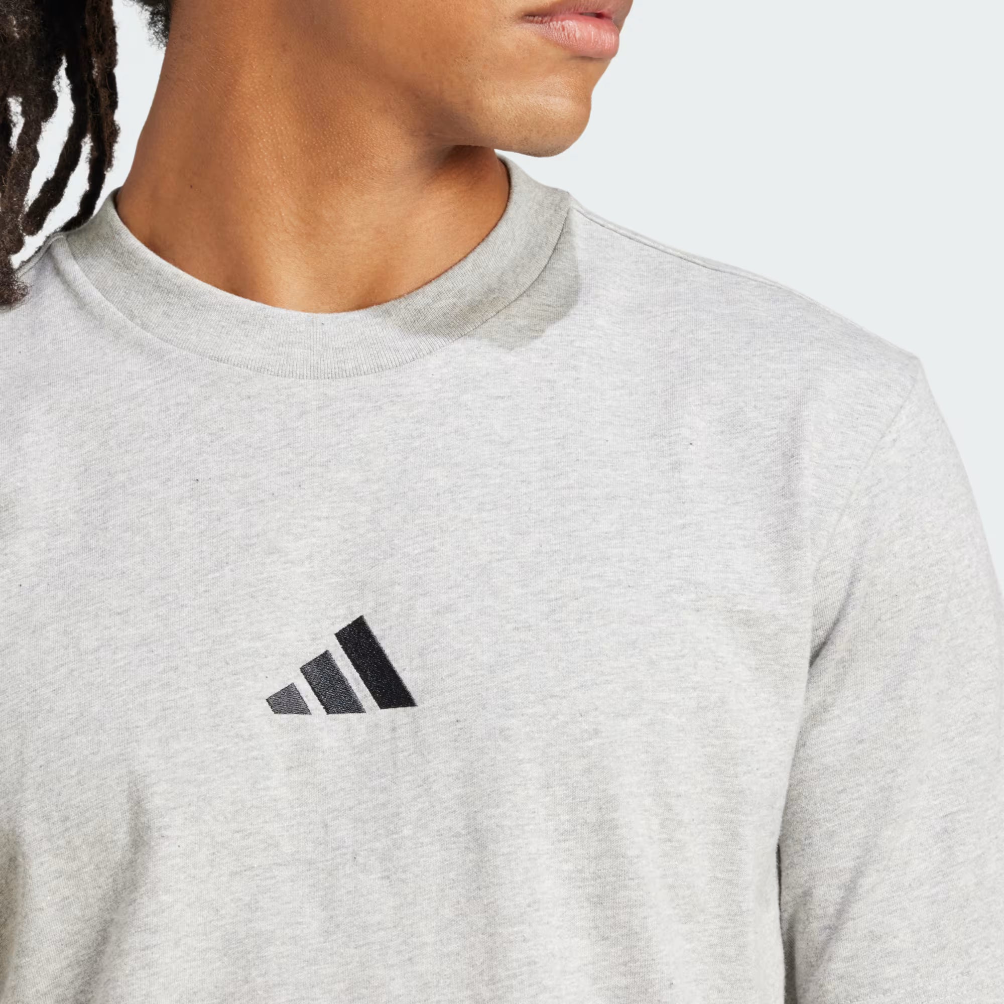 Adidas Grey Tshirt Mens Cotton Essentials