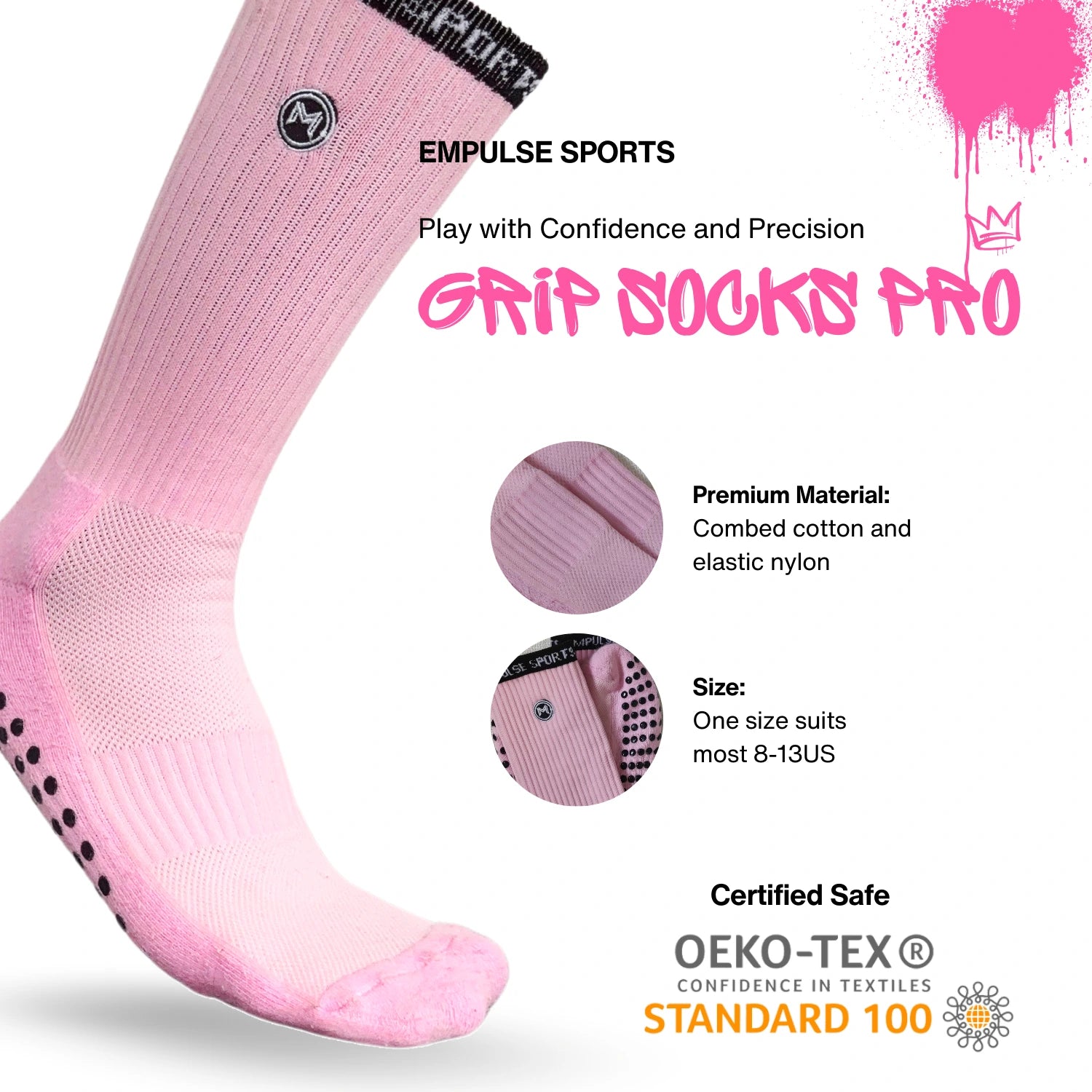 Empulse Grip Socks Pro – Pink Blaze